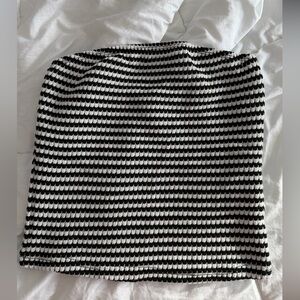 Black and White Striped Tube Top